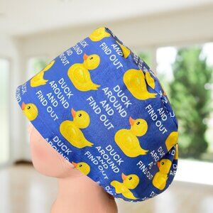 PREMIUM Ducks~ Euro Style Scrub Cap, Unisex Nurse Cap, CNA, RN, MD, Tech, gift.